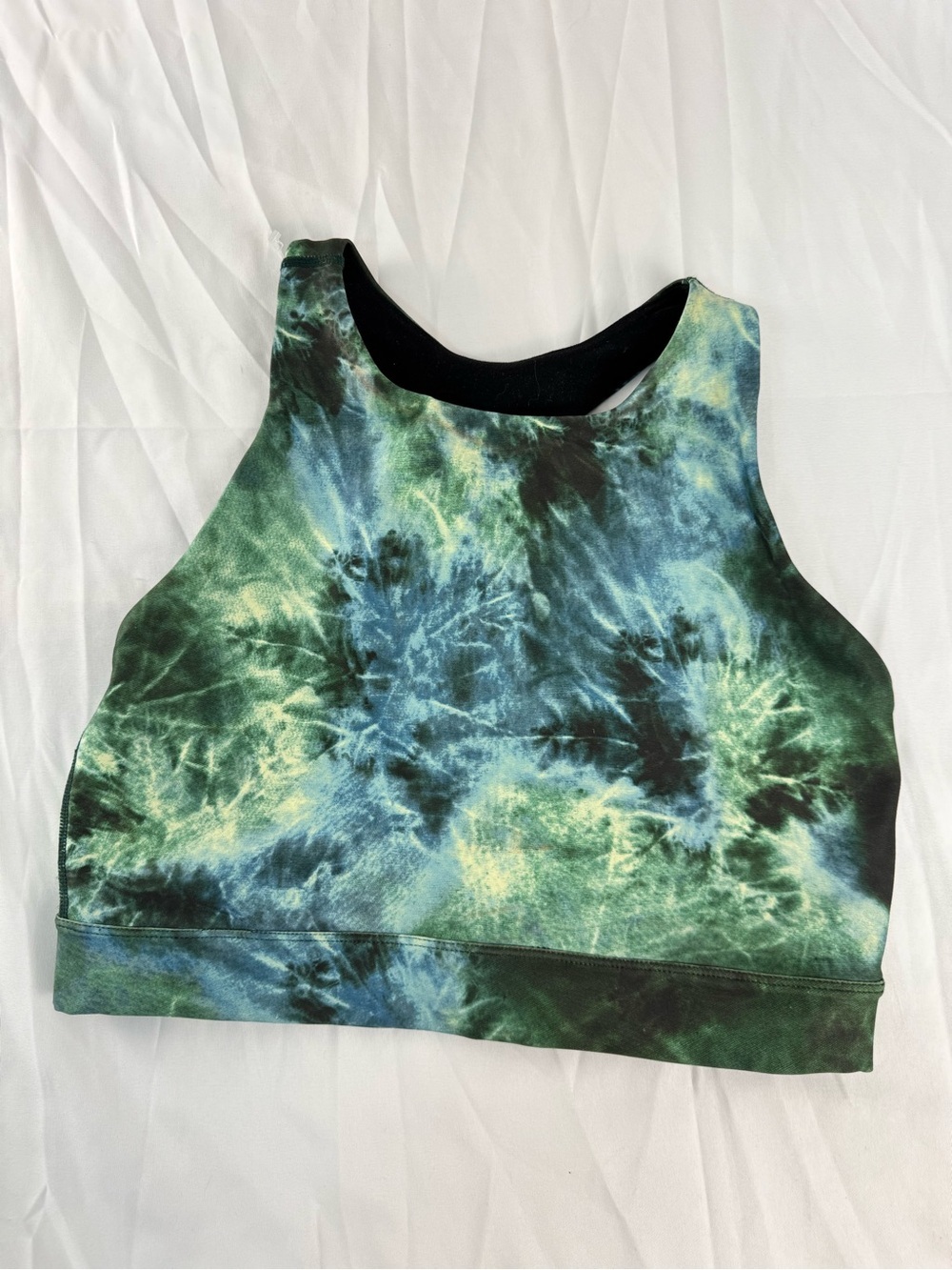 Carbon38 Tie-Dye Green and Blue Sports Bra Crop